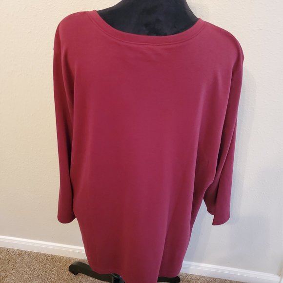 Karen Scott solid color long sleeve T-shirt women tops winter Size 3X . - Picture 4 of 9